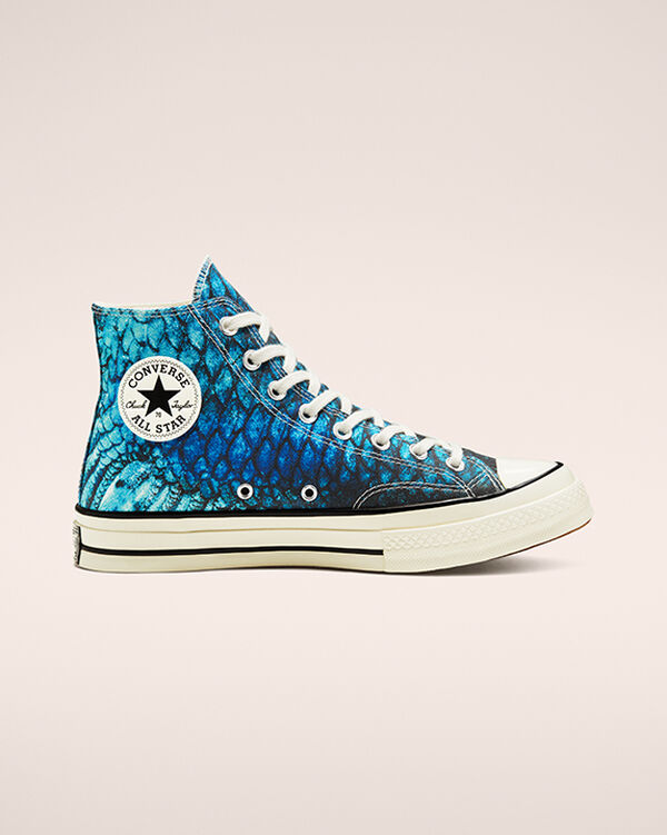 Converse Animal Print Chuck 70 Férfi Magasszárú Türkiz/Fekete | KONRDAM-HU